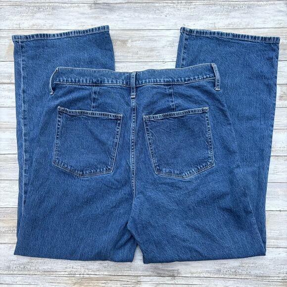 J. Crew Jeans Sz 31 Full Length Wide Leg Faded Med Wash High Rise Casual Skater - Picture 4 of 10